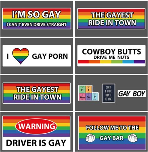 Pcs Original Funny Gay Lgbt Prank Bumper Stickers Truck Cars Vehicle Luggage Ebay