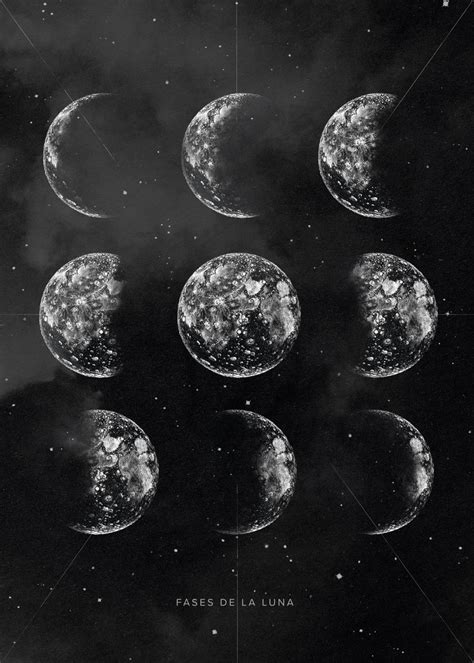 Phases Of The Moon Poster Print By Aga Szafranska Art Displate Moon