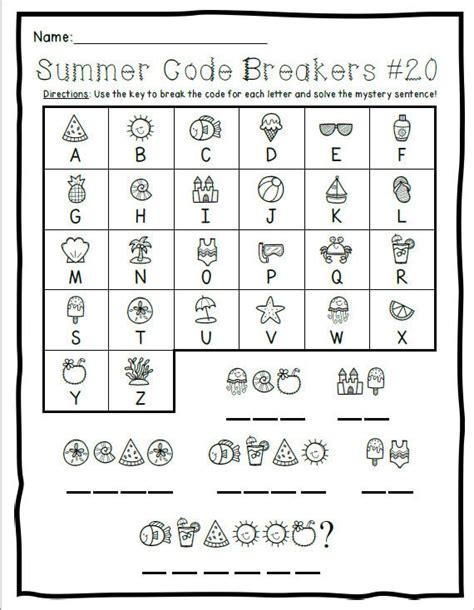 Code Breakers Activity Packet Summer Themed Ela Practice Etsy Uk