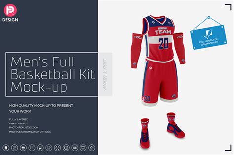 Download Men's Full Basketball Kit V-Neck Jersey Mock-up on Behance