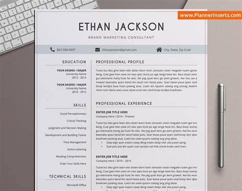 Some resume formats do a good job of highlighting experience. Simple CV Template for Word, Curriculum Vitae, Editable CV ...