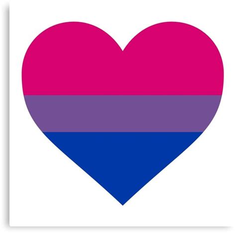 Bisexual Pride Flag Heart Shape Canvas Prints By Seren0 Redbubble
