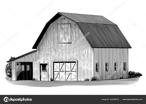 Engraved Style Illustration Old Barn Stock Vector Image By ©blue67sign
