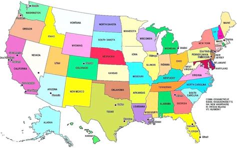 Printable States And Capitals Map Printable World Holiday