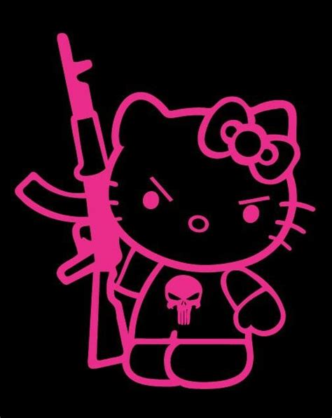 Bad Kitty 😼 🔫 Hello Kitty Drawing Hello Kitty Art Hello Kitty Iphone Wallpaper