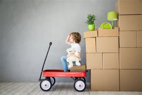 Child New Home Moving Day House Concept Stock Image Image Of