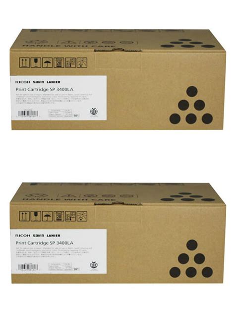 Ricoh 406464 Black Toner Cartridge 2 Pack For Aficio Sp 3400 3410