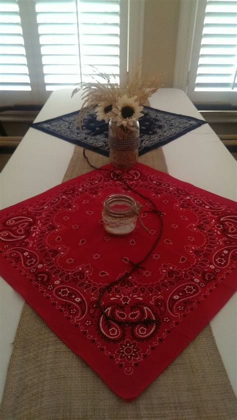 Country decor is all about comfort and charm. 6 foot table decor for Oklahoma! Musical country themed ...