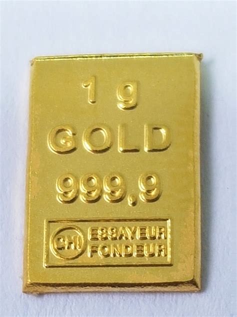 Pure Gold Lingot 1 Gram 24k 9999 Certified Etsy