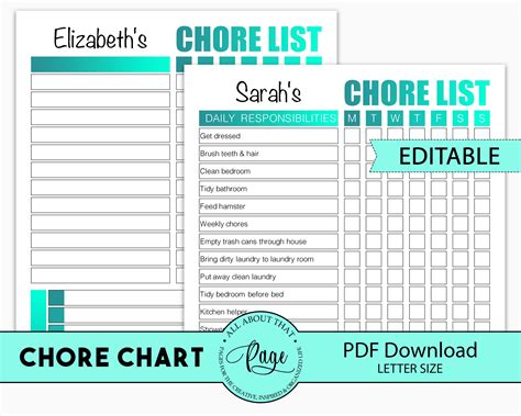 Chore Chart And Reward Tickets I Kids Chore Chart I Chore Chart For