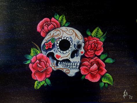 Skull With Flower Wallpapers - Wallpaper Cave