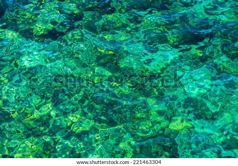 Crystal Clear Water Background Greenish Clear Stock Photo 221463304