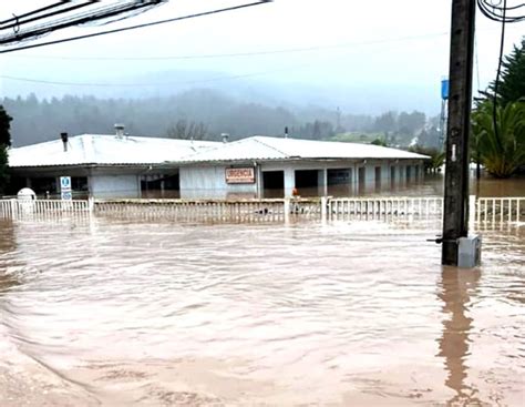 Licantén quedó bajo el agua tras el desborde del río Mataquito Será