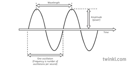 Amplitude Oscillation Frequency Black And White Illustration Twinkl