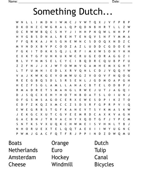 Something Dutch Word Search WordMint