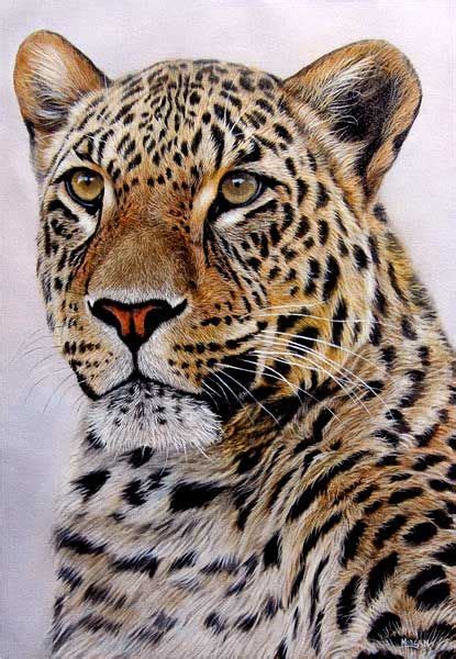 Leopard Painting Животные Большие кошки и Красивые кошки