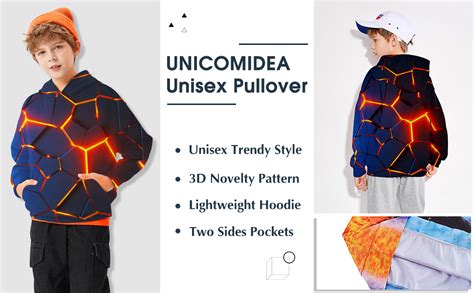 Unicomidea Kids Hoodies Pullover 3d Sweatshirt Jumpers Tops