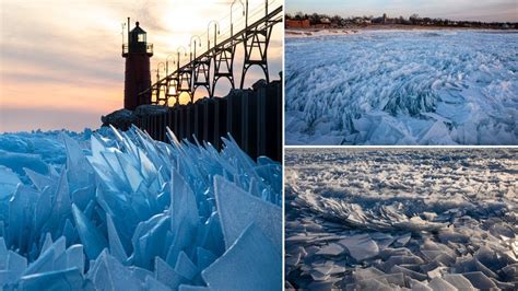 Lake Michigan Covered With A Million Pieces Of Ice Shards Youtube