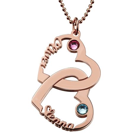 Whatever you're shopping for, we've got it. AILIN Personalized Rose Gold Couples Heart Name Necklace Vertical Double Hearts Necklace 2 Names ...