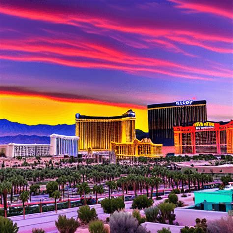 Las Vegas Skyline At Sunset · Creative Fabrica
