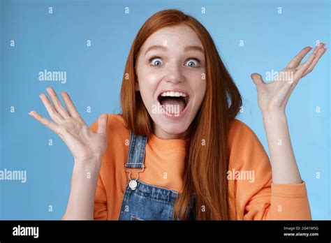 Surprised Astonished Sensitive Overwhelmed Young Happy Redhead Girl