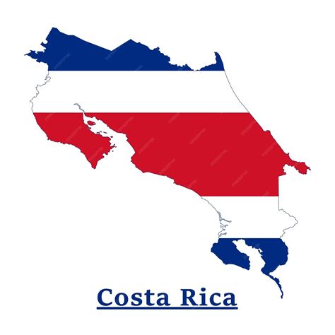 Premium Vector Costa Rica National Flag Map Design Illustration Of