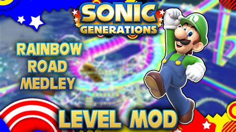 Sonic Generations Rainbow Road Medley Level Mod As Luigi Youtube