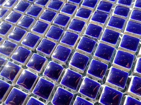 Blue Glass Mosaic Tile With White Dots On The Bottom And Dark Blue My Xxx Hot Girl