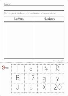 Activities. 104 pages. A page from the unit: Letter and number sort