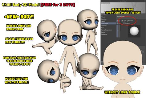 Chibi Body 3d Model Clip Studio Assets