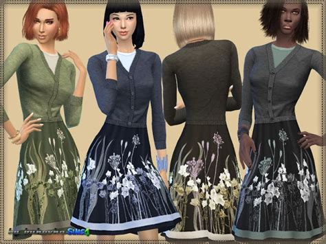 Meadow Grass Dress At Bukovka Via Sims 4 Updates Check More At