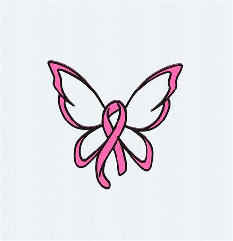 Butterfly Cancer Ribbon Svg