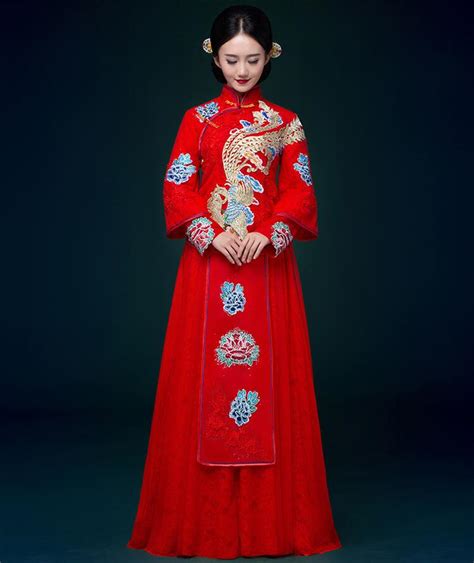 中国风刺绣中式婚纱中式礼服图片中式礼服中国古风图片大全古风家