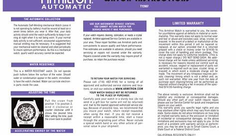 Armitron Automatic TY2807 User Manual | 1 page
