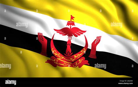 Realistic Slow Motion Waving Flag Of Brunei Motion Highly Detailed