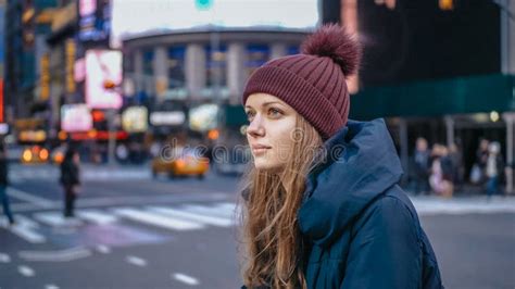 Beautiful Girl In The Streets Of New York City Stock Photo Image Of