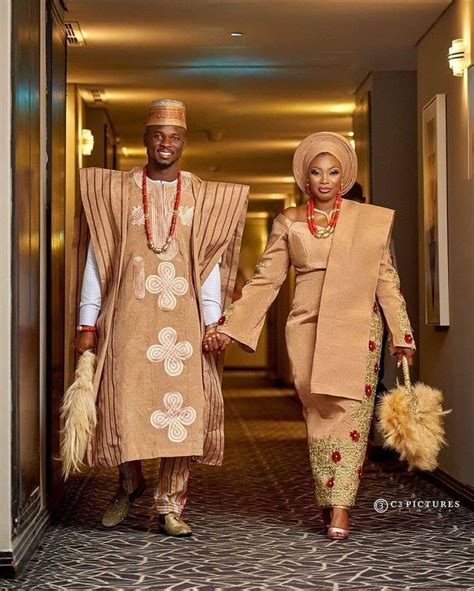 Yoruba Bride And Groom Nigerian Wedding Dresses Traditional