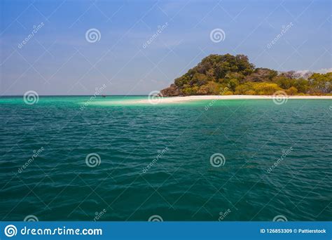 Sea Landscape View And Mountain Under Clear Sky Stock Image Image Of