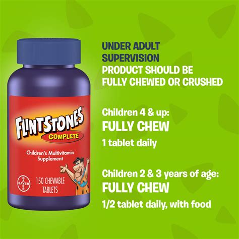 So toddlers, who generally eat a bit less than older kids, probably need around 18 grams of fiber a day. Flintstones Vitamins Chewable Kids Vitamins, Complete ...