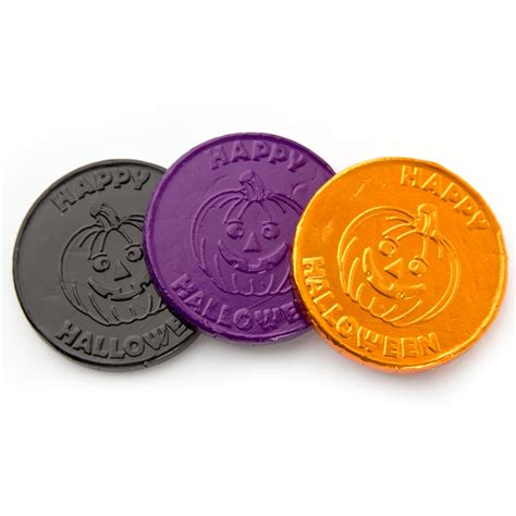 Halloween Chocolate Coins Mesh Bags 24 Ct Case • Chocolate Novelties