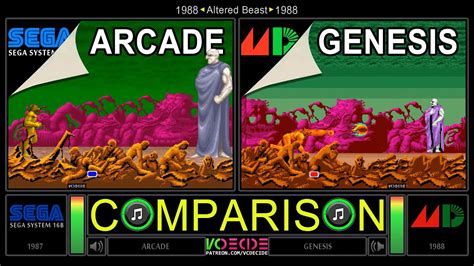 Altered Beast Arcade Vs Sega Genesis Side By Side Comparison Dual
