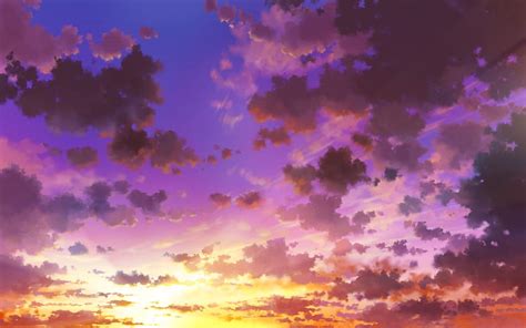 2880x1800 Anime Sky Sunset Clouds For Purple Anime Sky デスクトップの 高画質の