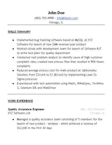 Resume format pick the right resume format for your situation. quality-assurance-resume-sample | Resume, Resume objective ...