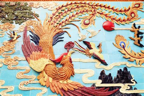Chinese Phoenix Art Wall China Stock Photo Image Of Antique Design