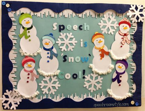 Winter Designs Snowman Bulletin Board Speech Room Style