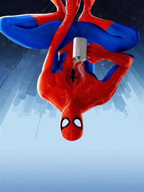 Spider Man Miles Morales Superhero Upside Down Portrait Display