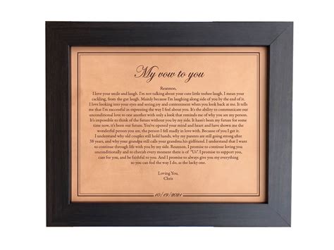 Wedding Day T Engraved Wedding Vows On Leather
