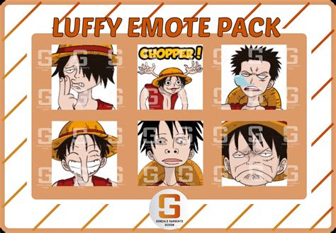 Monkey D Luffy One Piece Emotes Twitch Stream Etsy Canada