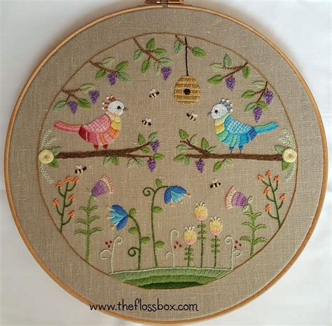 Two Birds Crewel Embroidery 🐤🐦🐤 Love Working With The Bright Colours 🌻