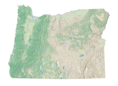 High Resolution Topographic Map Of Oregon Stock Illustration